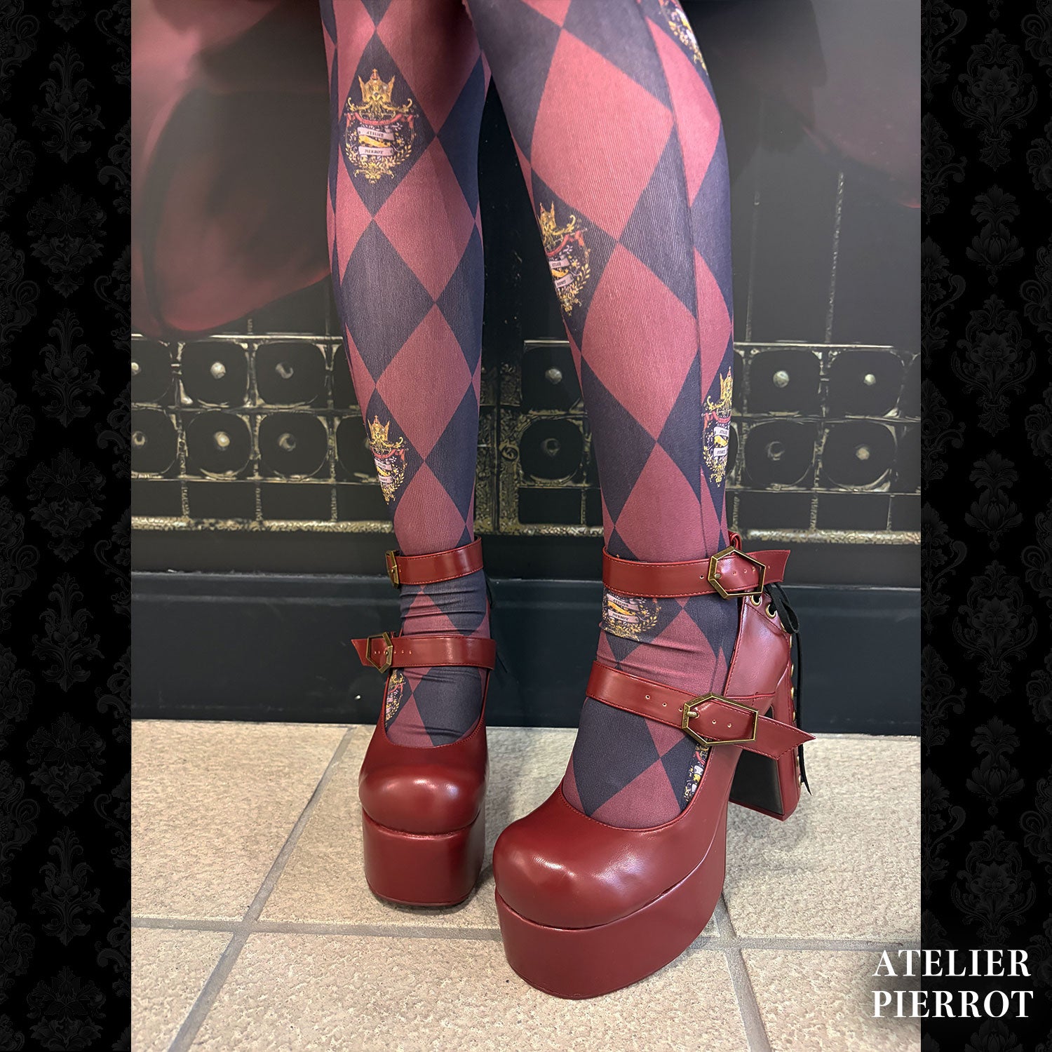 【ATELIER PIERROT】　★Now accepting reservations★ Coffin Buckle Lace-Up Platform PumpsWhite/Bordeaux/gold/BlackS/M/L/XL