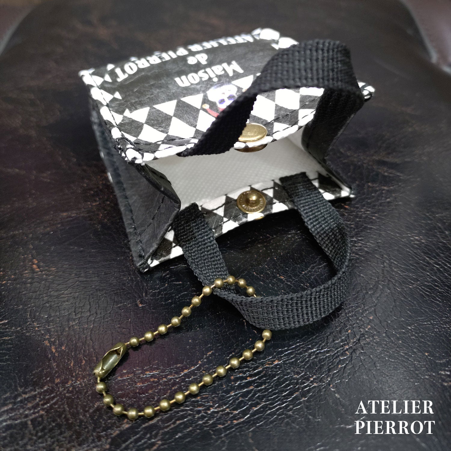 ATELIER-PIERROT】 ★ご予約受付中★ Mini Shopping Bag Charm　ダイヤ柄/ブラック