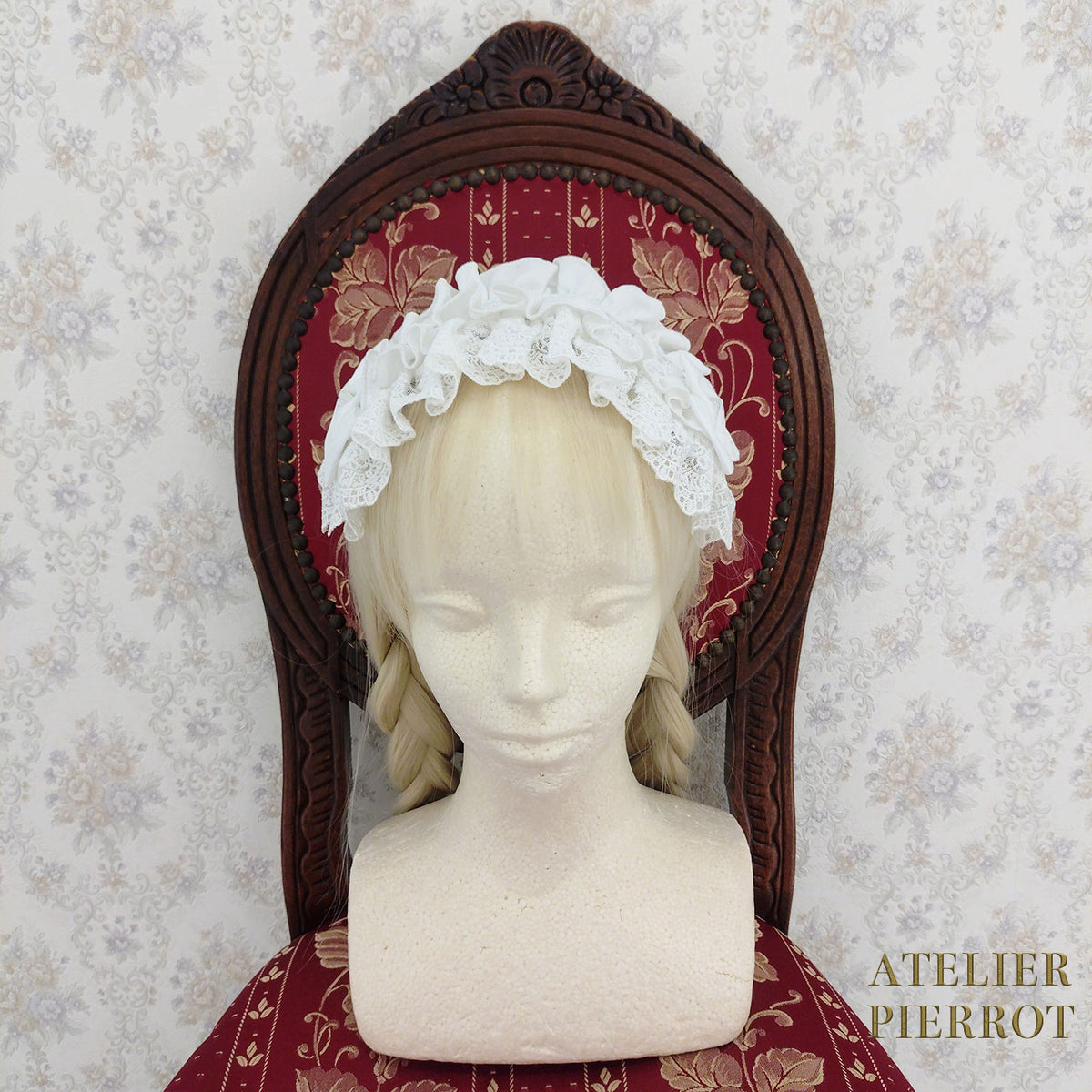 【ATELIER PIERROT】　Royal Nocturne Headdress　ホワイト/ピンク/ワイン/グリーン/ネイビー/ブラック