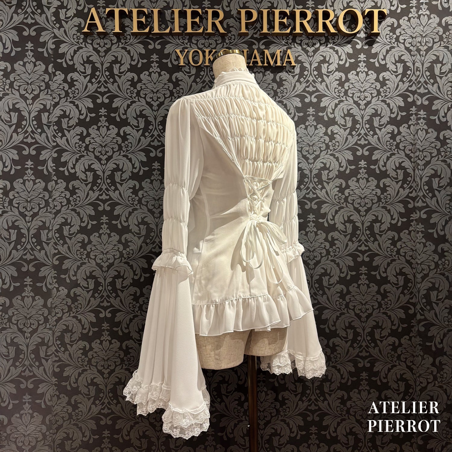 [Atelier Pierrot]架子领主公主袖上衣白色/黑色