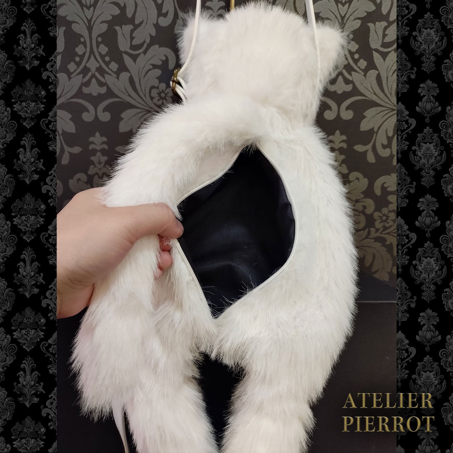 【ATELIER PIERROT】　Noir Neko Shoulder Bag　ホワイト/グレー/ブラック ★3月上旬～中旬入荷予定★