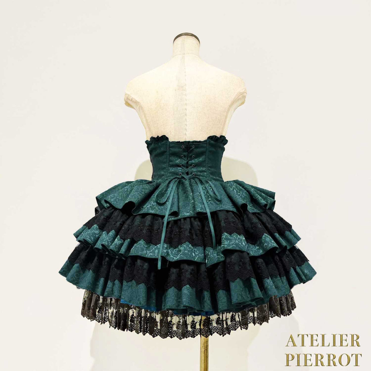 【ATELIER PIERROT】　Royal Nocturne Mini Corset Skirt　ホワイト/ピンク/ワイン/グリーン/ネイビー/ブラック