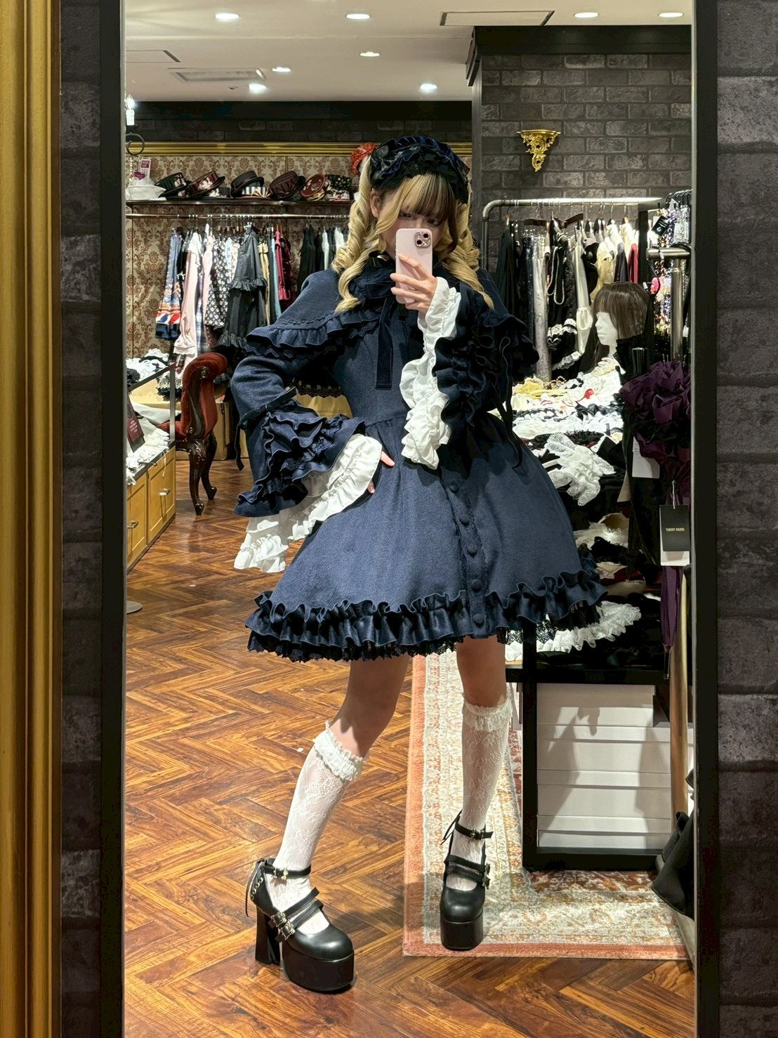 【ATELIER PIERROT】　Fleur d’Hiver Coat 　ホワイト/ボルドー/ネイビー/ブラック