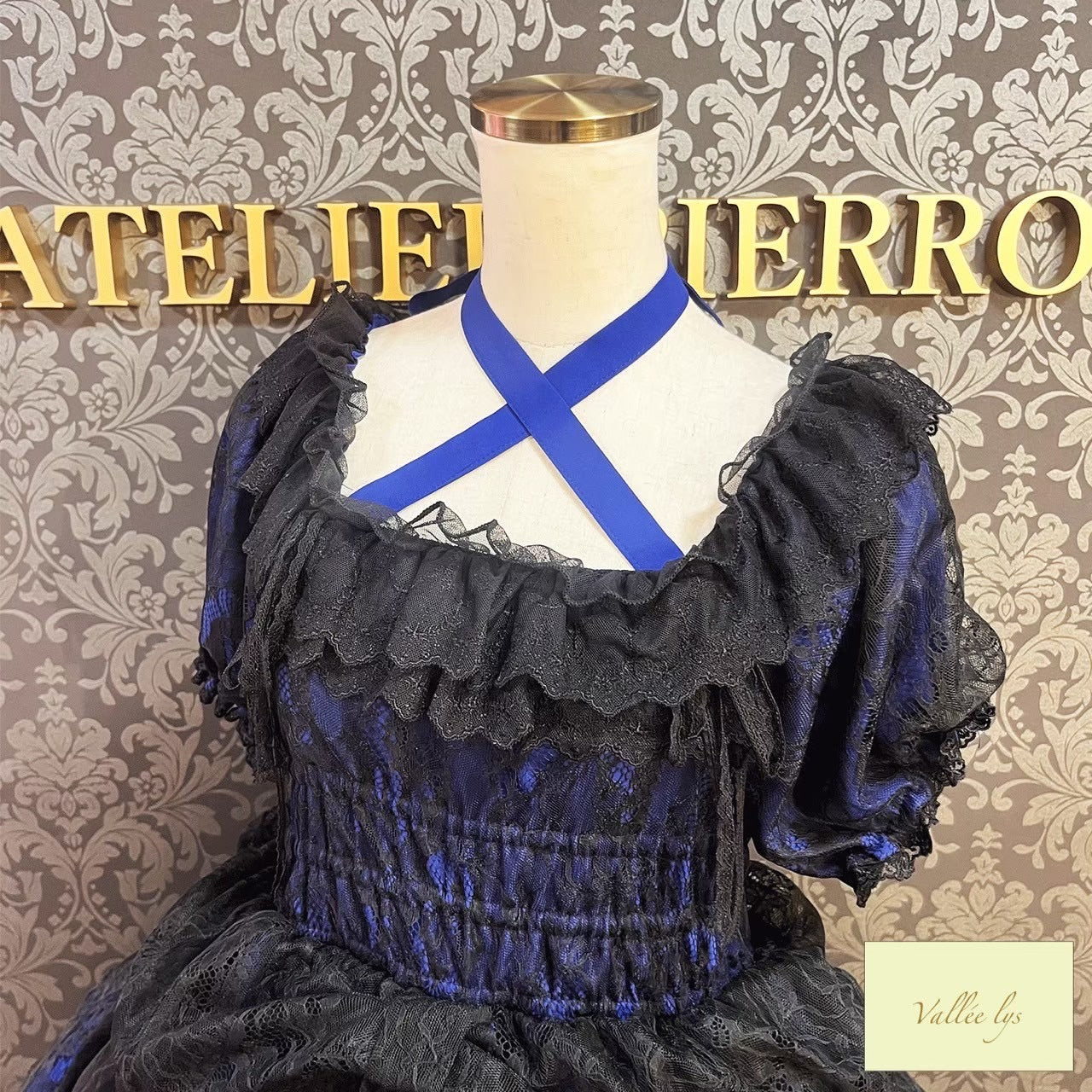 [Vallée lys] Valée Mellow Melody Dress new colorWhite/Bordeaux×Black/Navy×Black/New colorPurple×Black/Black×White/Black