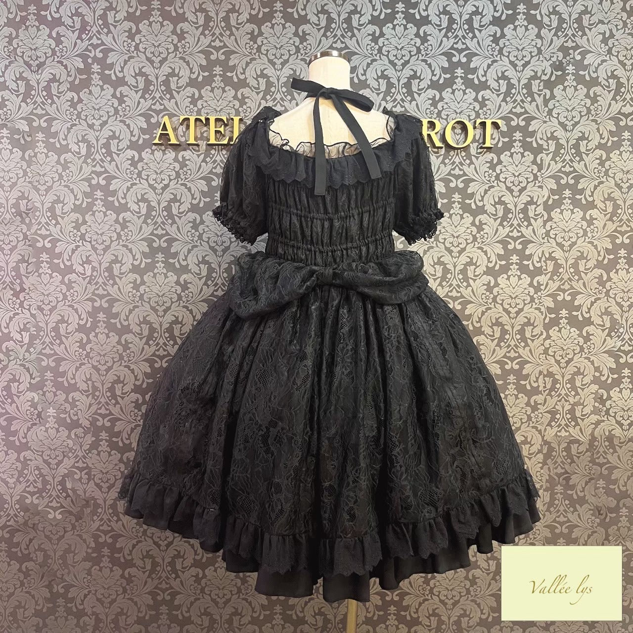 [Vallée lys] Valée Mellow Melody Dress new colorWhite/Bordeaux×Black/Navy×Black/New colorPurple×Black/Black×White/Black