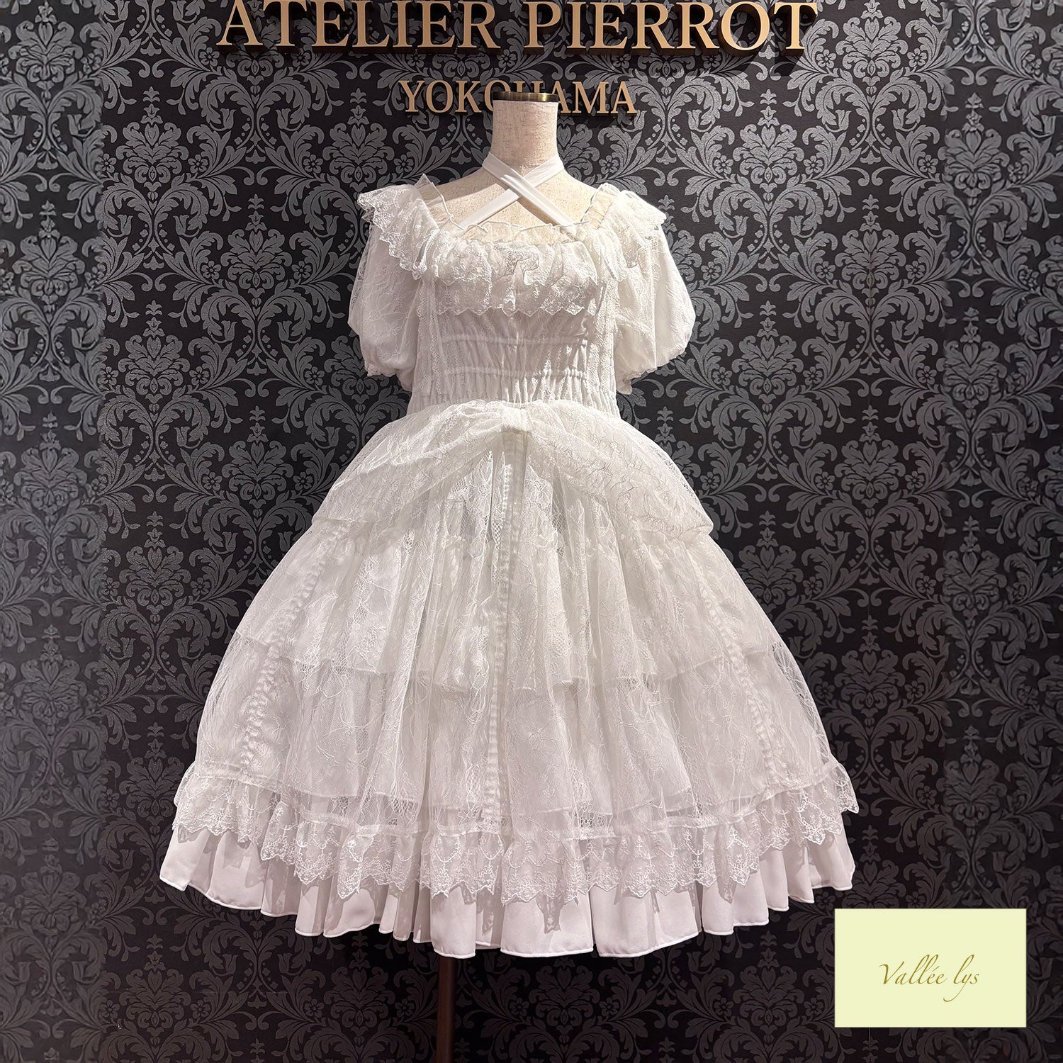 [Vallée lys] Valée Mellow Melody Dress new colorWhite/Bordeaux×Black/Navy×Black/New colorPurple×Black/Black×White/Black