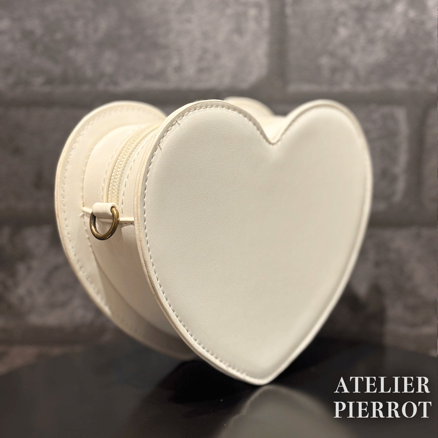 【ATELIER PIERROT】　Mended Heart Shoulder BAG　White/Bordeaux/Black ★Released in mid-February★