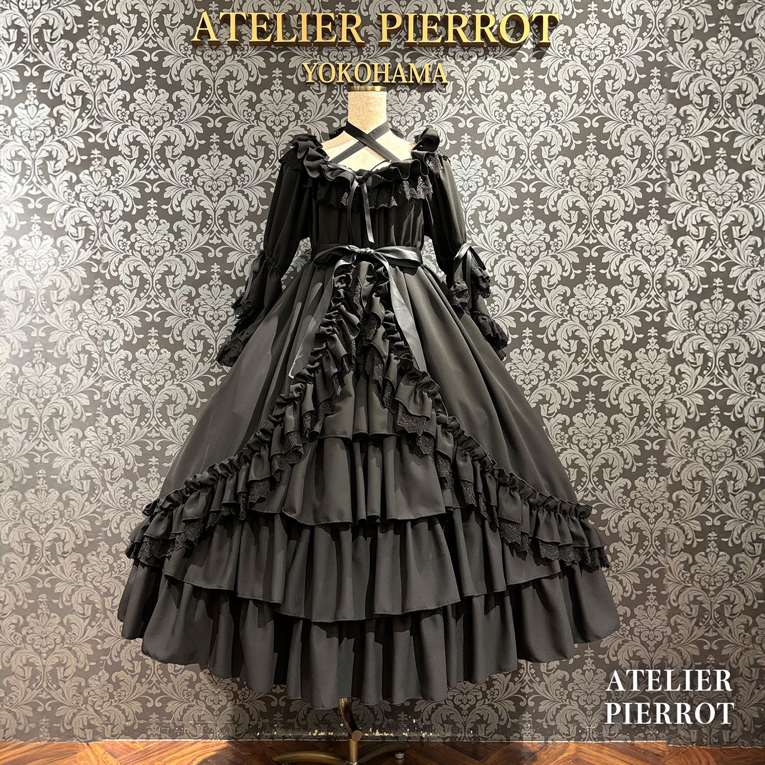 【ATELIER PIERROT】 ★Ahora aceptando reservas★Vestido Nocturno NegroWhite/Marfil/Purple/Navy/Black