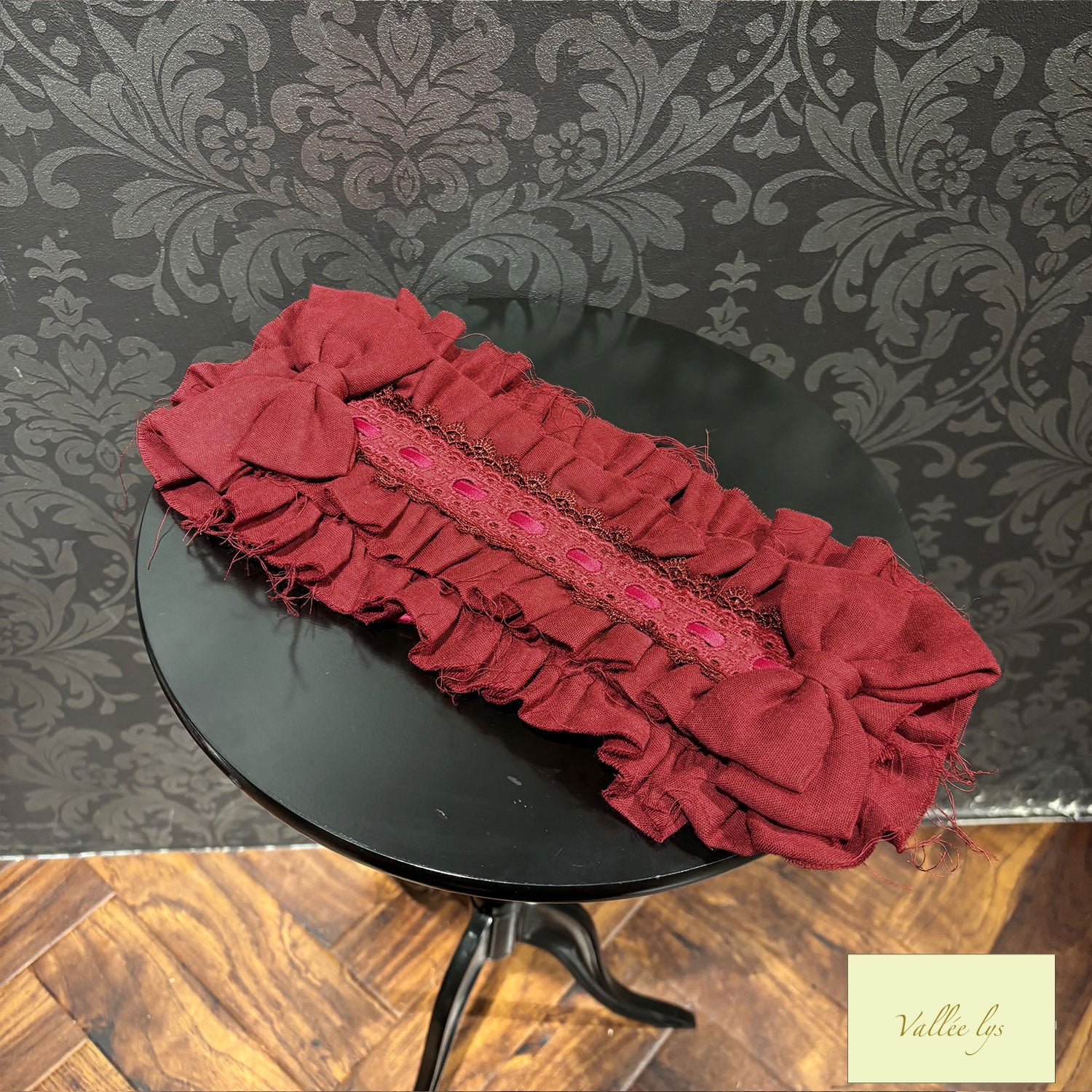 [Vallée lys] Valée Nonette -Gauze-Headdress Bordeaux/Gray/Black★Released from late November to early December★
