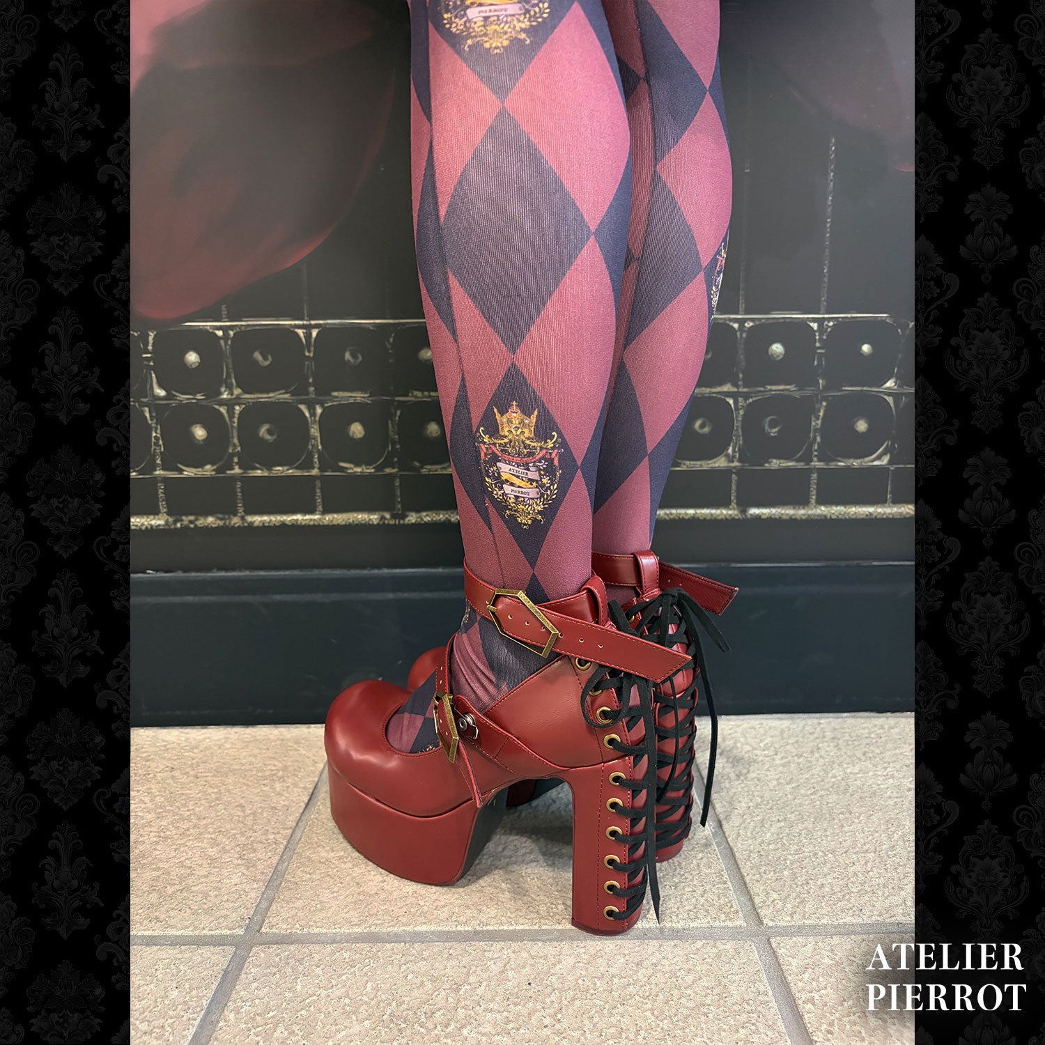 【ATELIER PIERROT】　★Now accepting reservations★ Coffin Buckle Lace-Up Platform PumpsWhite/Bordeaux/gold/BlackS/M/L/XL