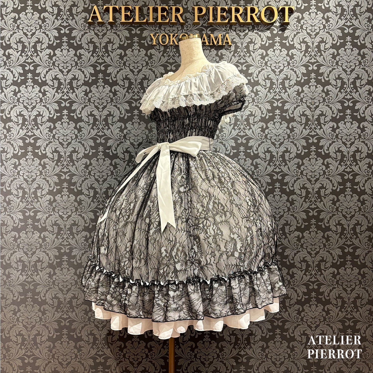 【ATELIER PIERROT】　Ruined Castle Dress　New colorWhite/Bordeaux/New colorPurple/Navy/White×Black/Black　