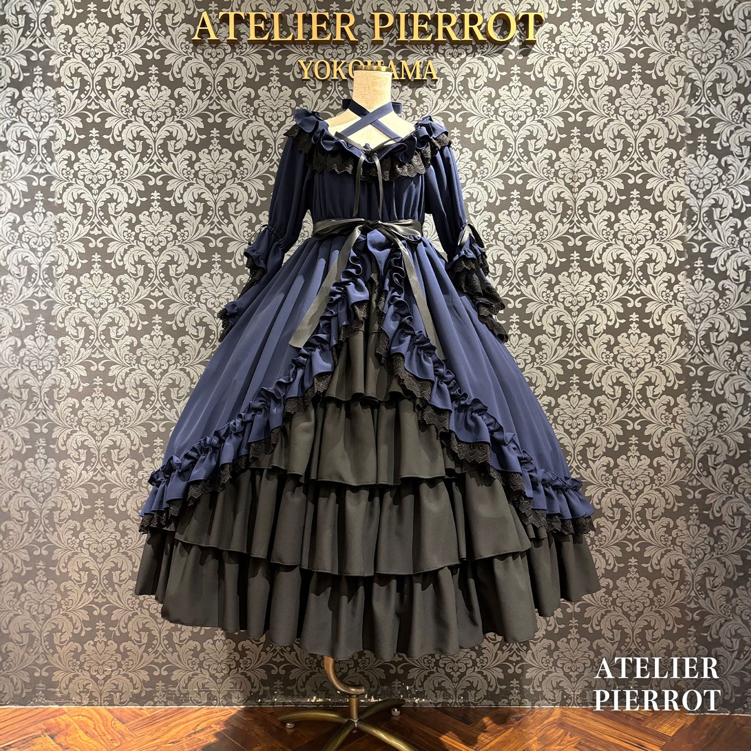 【ATELIER PIERROT】 ★Ahora aceptando reservas★Vestido Nocturno NegroWhite/Marfil/Purple/Navy/Black