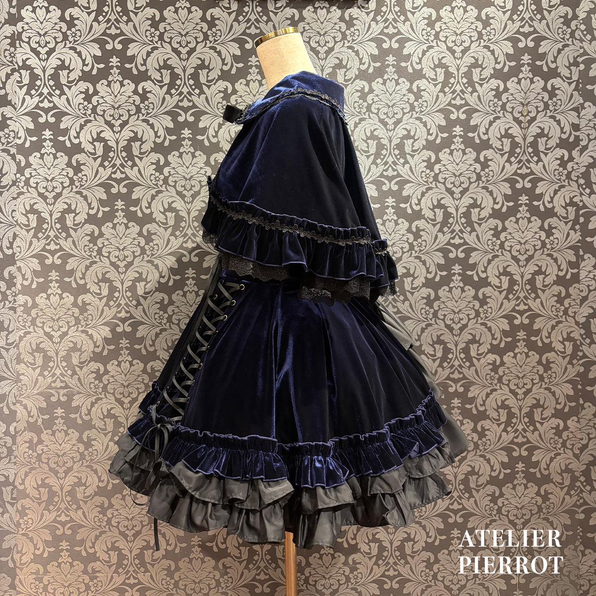 【ATELIER PIERROT】　★ご予約受付中★ Adenophora Lace-Up Skirt  　ボルドー/新色パープル/ネイビー/ブラック　