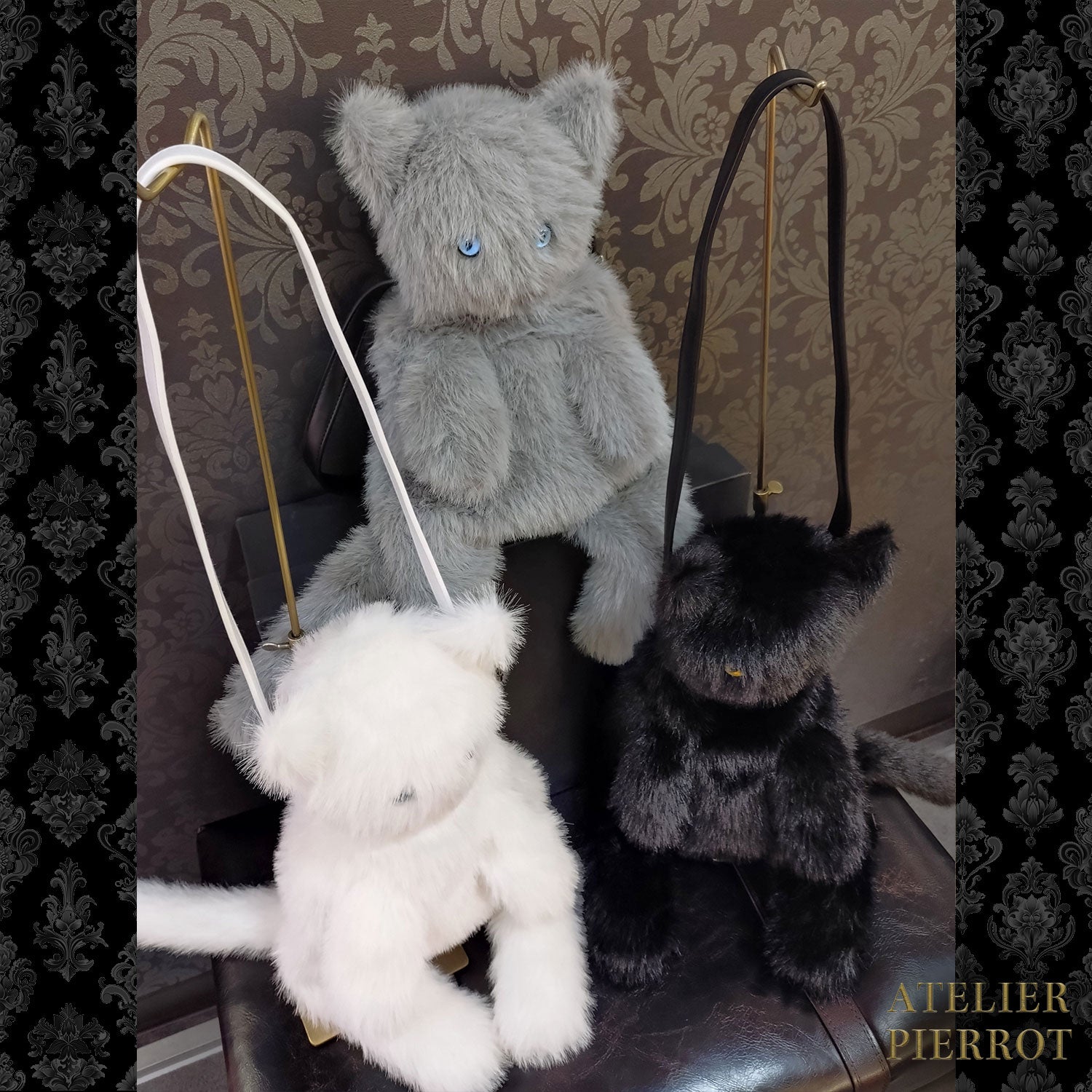 【ATELIER PIERROT】　Noir Neko Shoulder Bag　ホワイト/グレー/ブラック ★3月上旬～中旬入荷予定★