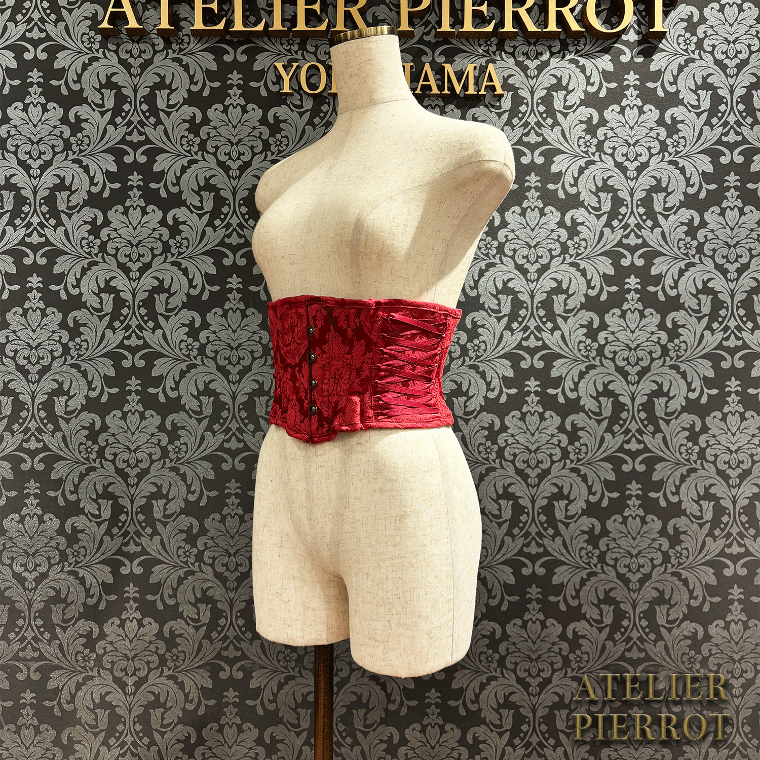 【ATELIER PIERROT】　Midnight Thorn Corset　White/Wine/Navy/Black×White/Black