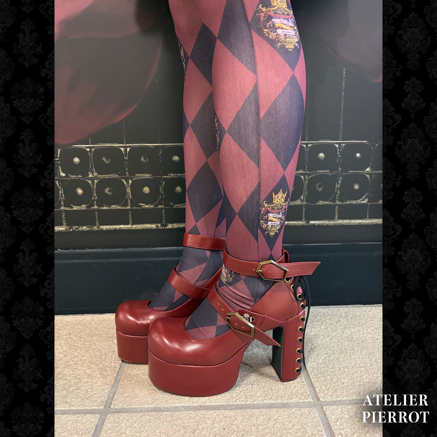 【ATELIER PIERROT】　★Now accepting reservations★ Coffin Buckle Lace-Up Platform PumpsWhite/Bordeaux/gold/BlackS/M/L/XL