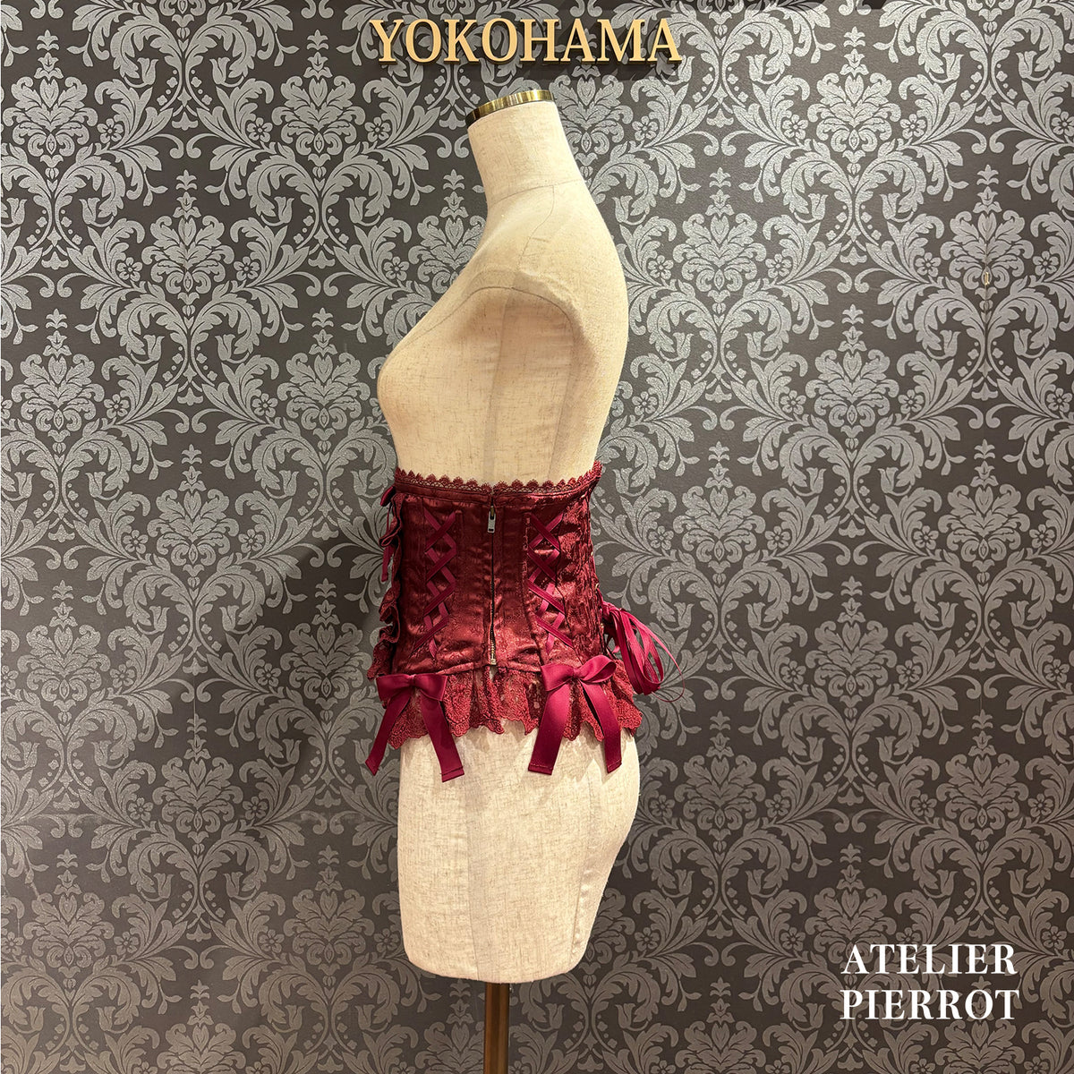 　【ATELIER PIERROT】　★現已接受預訂★ Chérie 荷葉邊緊身胸衣White/Bordeaux/Navy/Black