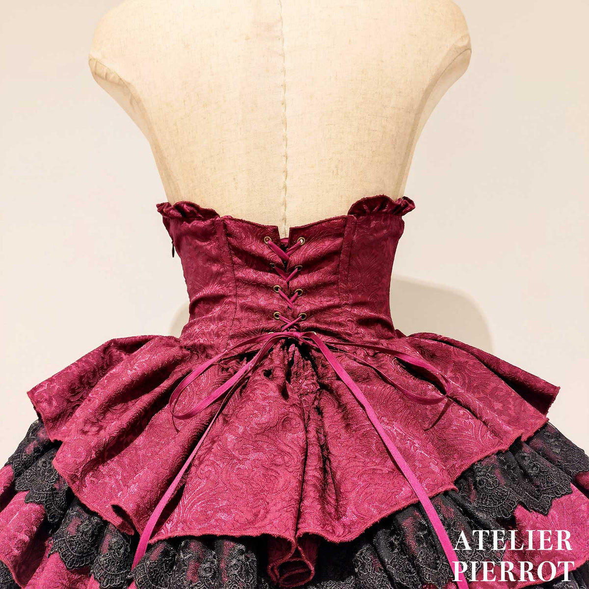 【ATELIER PIERROT】　Royal Nocturne Mini Corset Skirt　ホワイト/ピンク/ワイン/グリーン/ネイビー/ブラック