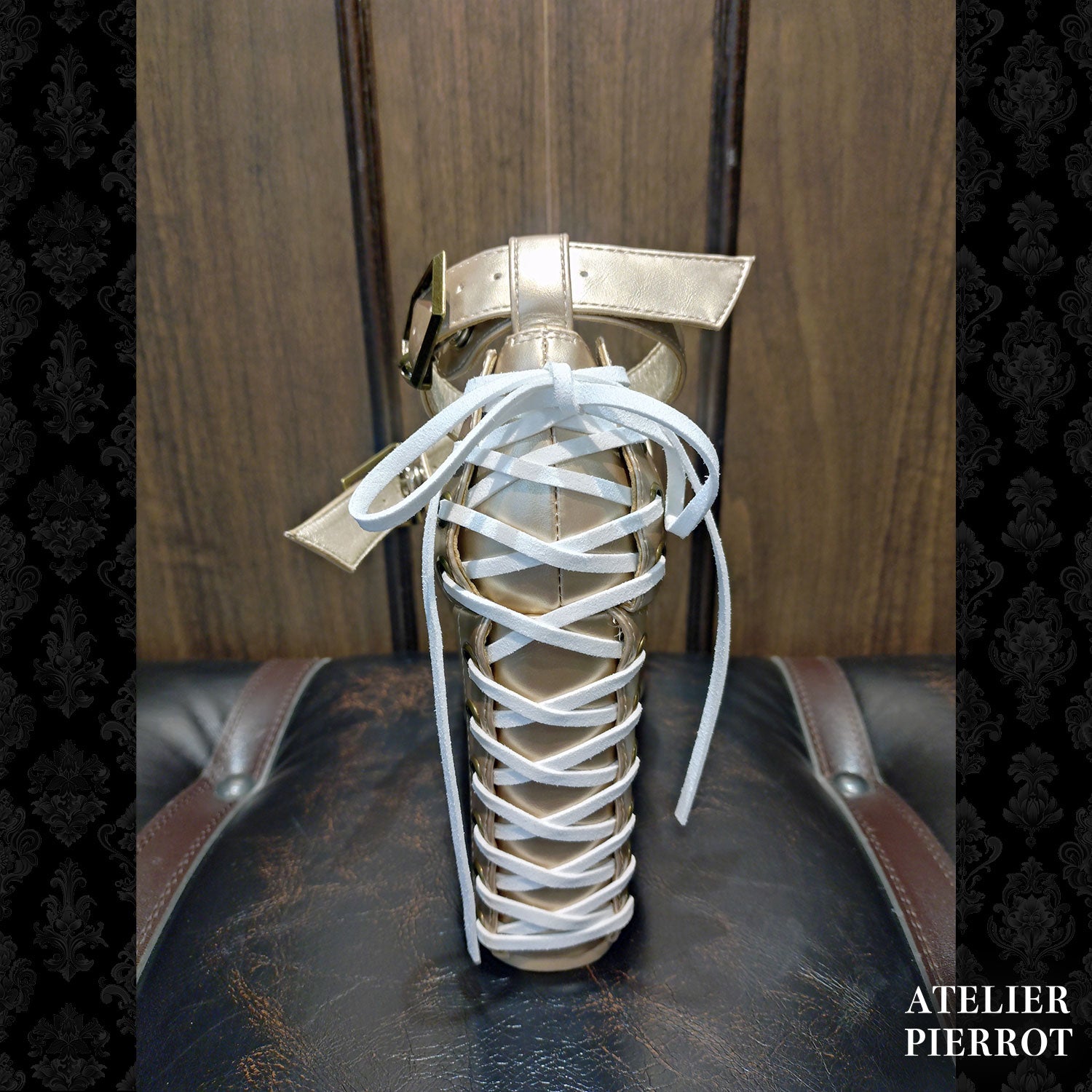【ATELIER PIERROT】　★Now accepting reservations★ Coffin Buckle Lace-Up Platform PumpsWhite/Bordeaux/gold/BlackS/M/L/XL