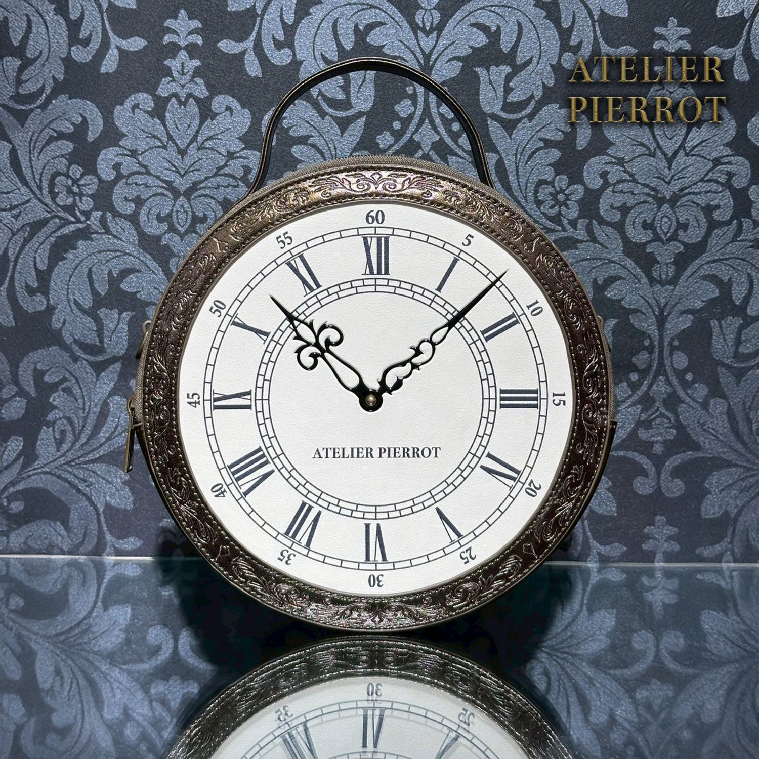 【ATELIER PIERROT】“Aeon” Clock Shoulder Bag　ブロンズ/ブラック