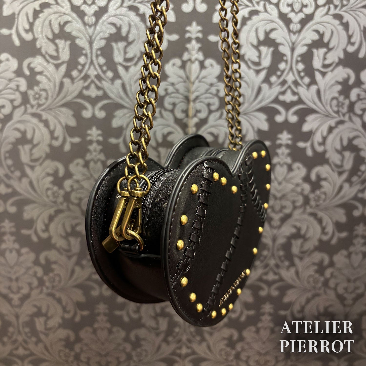 【ATELIER PIERROT】　Mended Heart Shoulder BAG　White/Bordeaux/Black ★Released in mid-February★