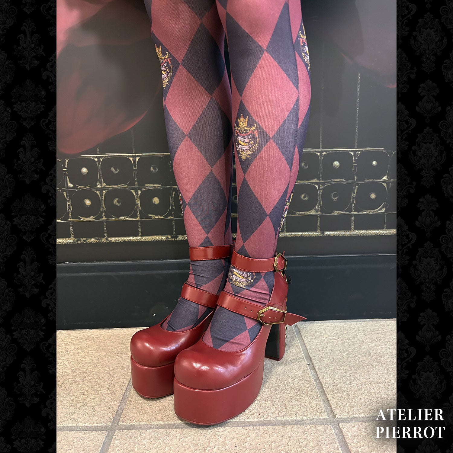 【ATELIER PIERROT】　★Now accepting reservations★ Coffin Buckle Lace-Up Platform PumpsWhite/Bordeaux/gold/BlackS/M/L/XL