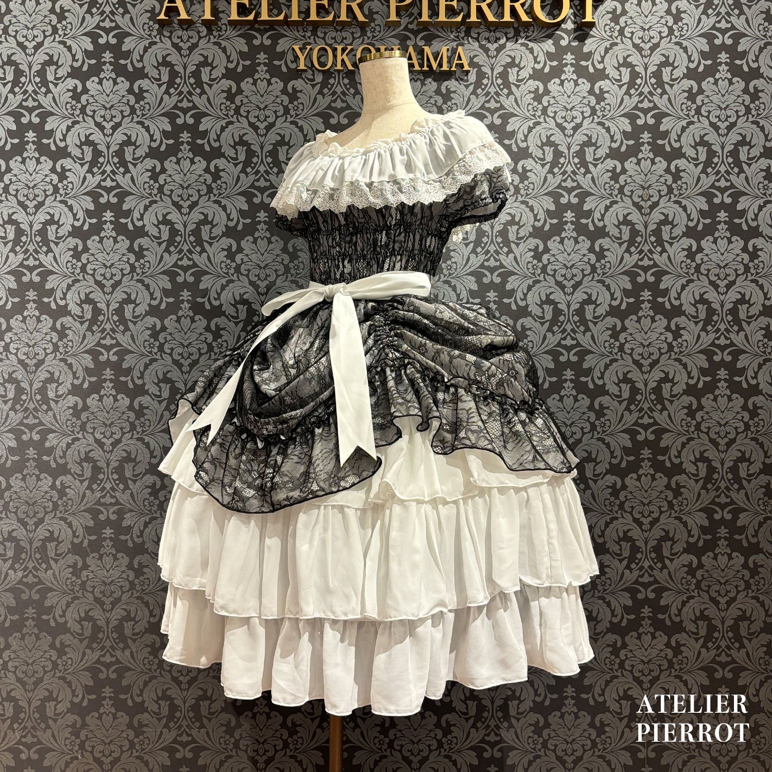 【ATELIER PIERROT】　Ruined Castle Dress　New colorWhite/Bordeaux/New colorPurple/Navy/White×Black/Black　