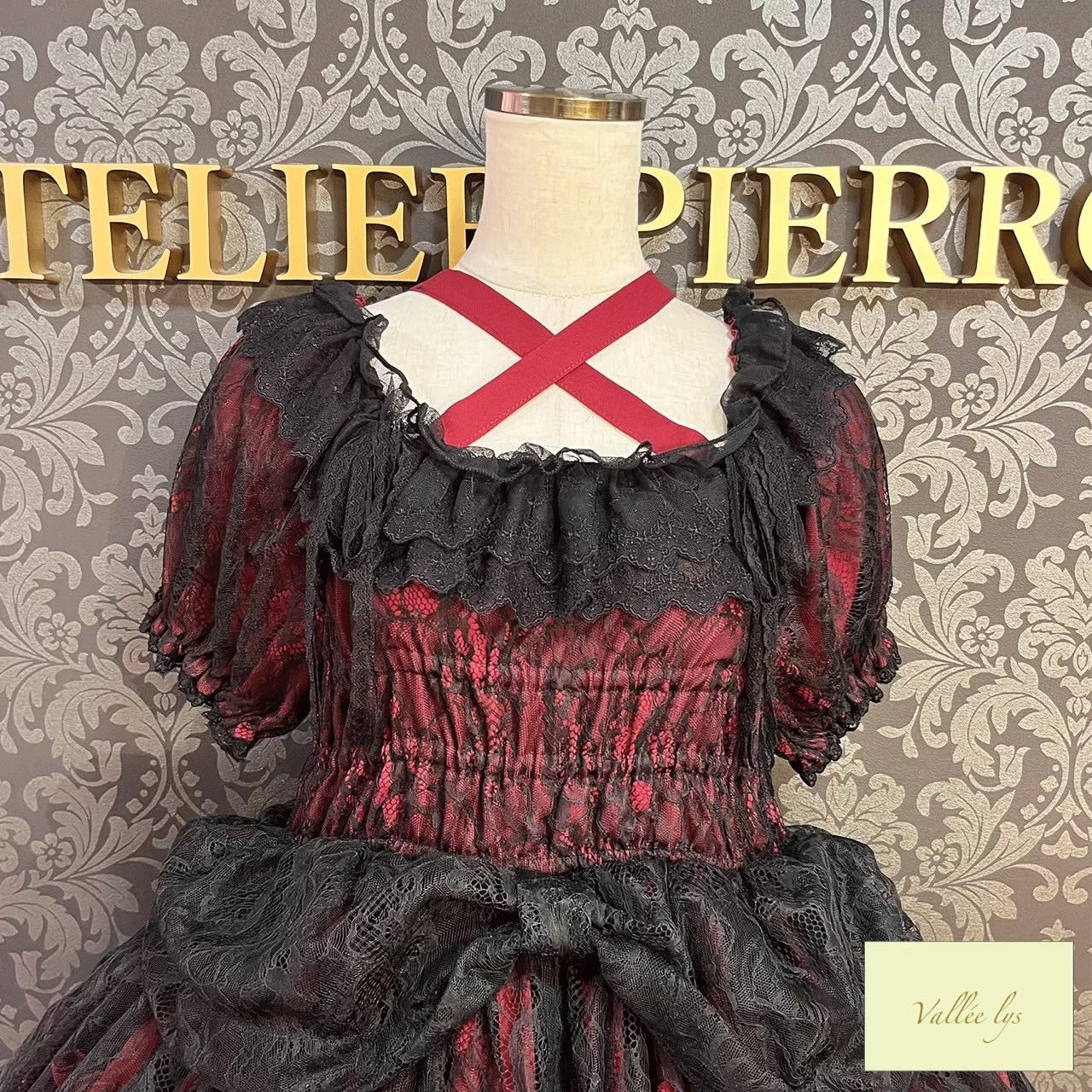 [Vallée lys] Valée Mellow Melody Dress new colorWhite/Bordeaux×Black/Navy×Black/New colorPurple×Black/Black×White/Black