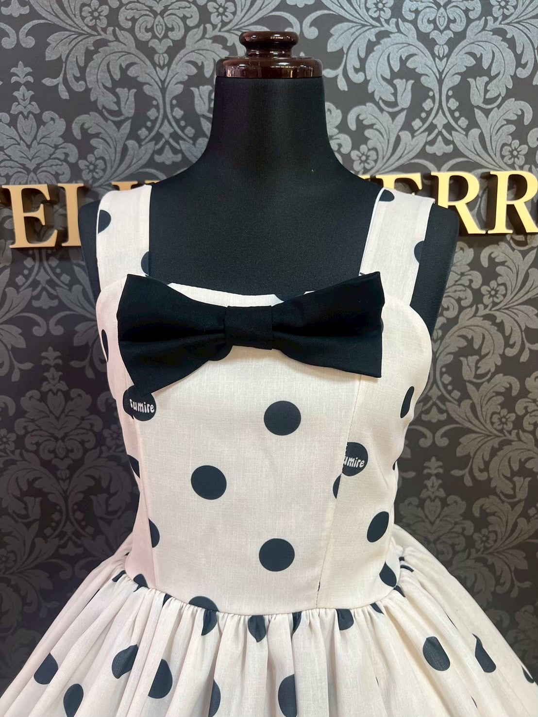 [Violet Fane] Grotesque Polkadot jumper skirtBlack×White★Winter sale until February 23rd★