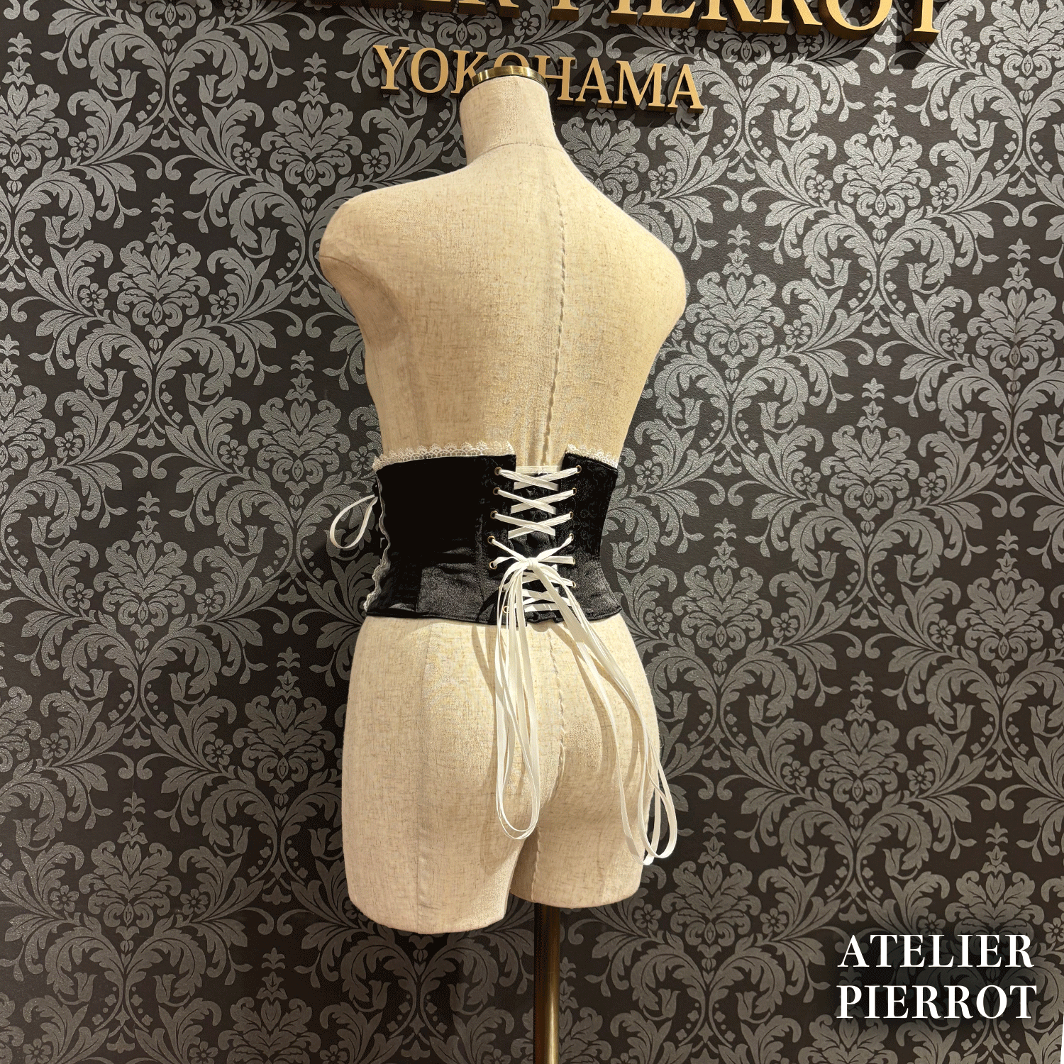 【ATELIER PIERROT】　Thorned Rose Corset　ホワイト/ボルドー/パープル/ネイビー/ブラック×ホワイト/ブラック　★11月中旬〜下旬発売★
