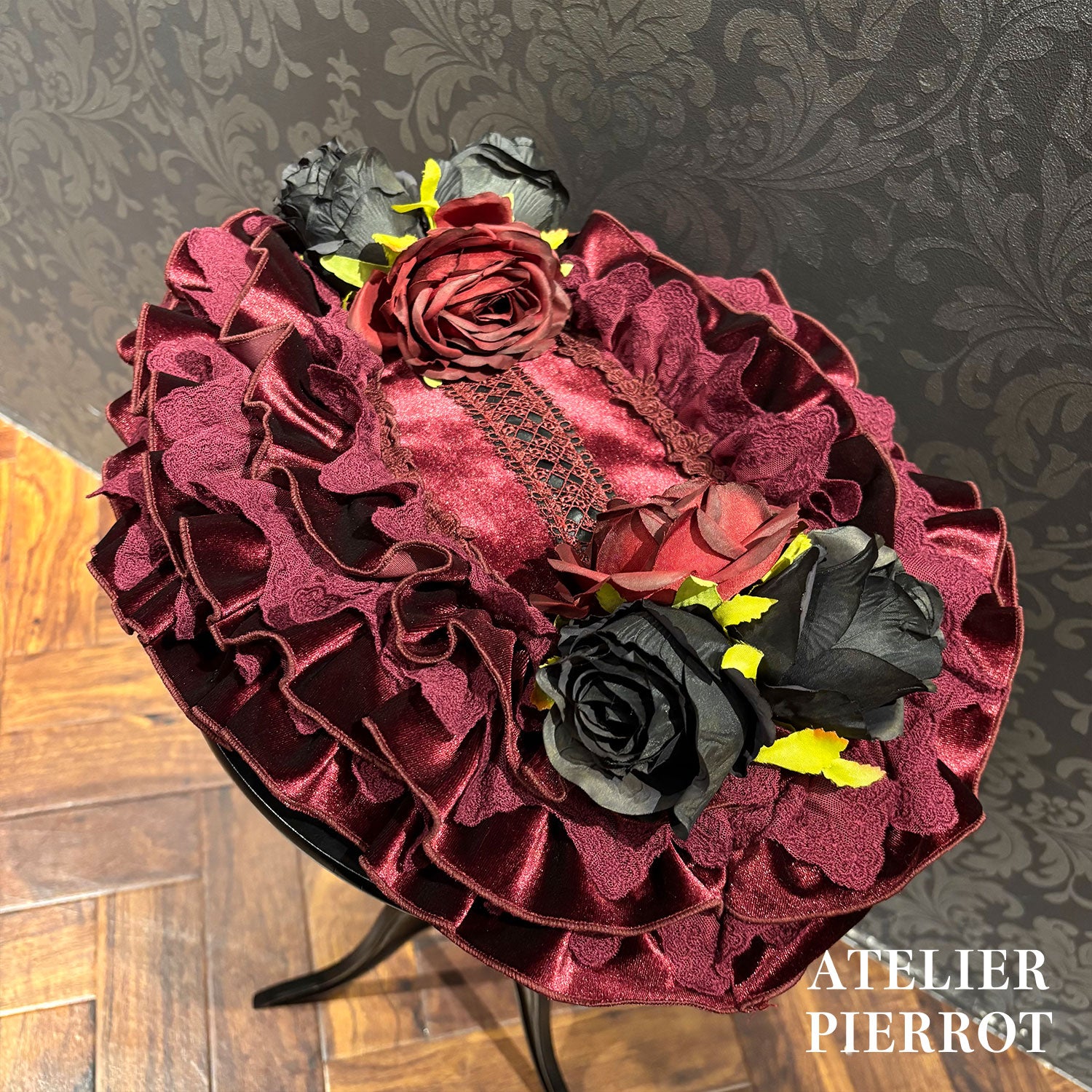 【ATELIER PIERROT】 Adenophora Grand Headdress Bordeaux/Marine/Schwarz★Von Anfang bis Mitte September entlassen★