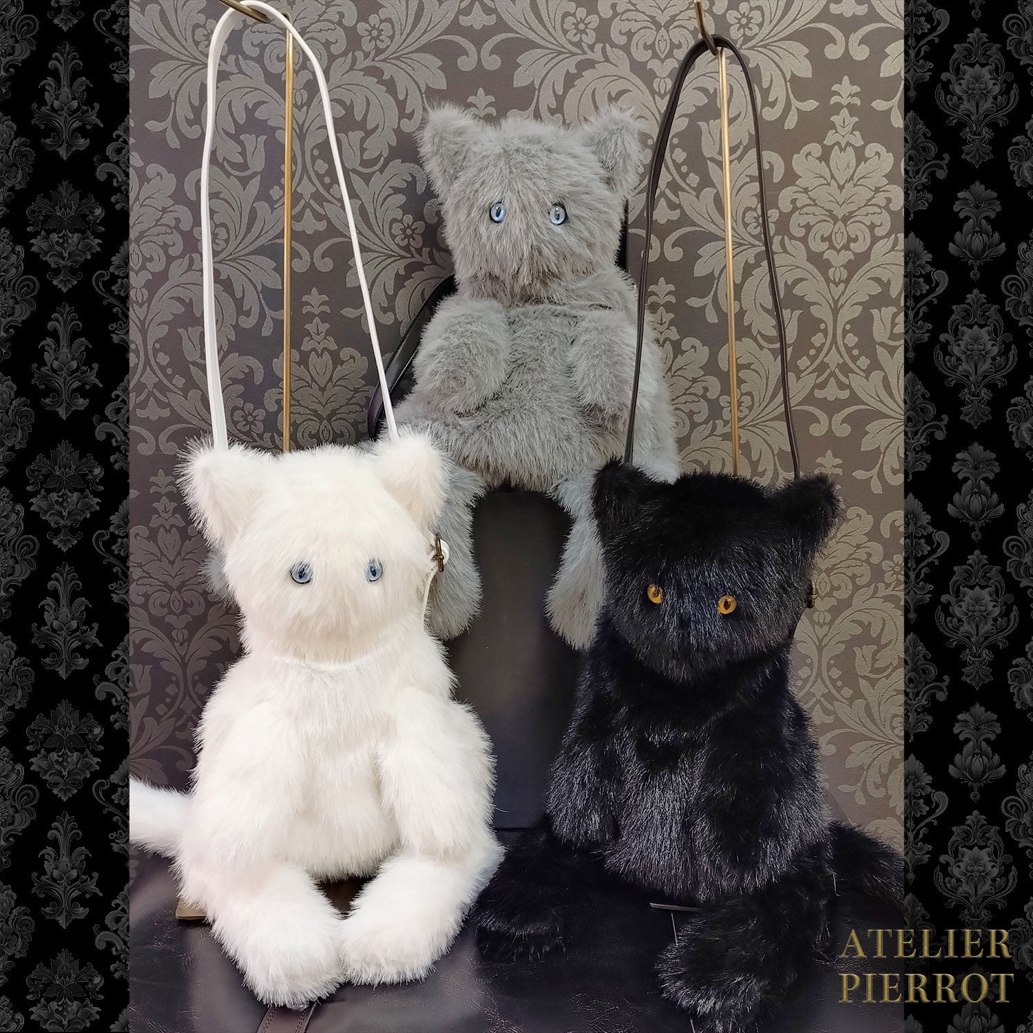【ATELIER PIERROT】　Noir Neko Shoulder Bag　ホワイト/グレー/ブラック ★3月上旬～中旬入荷予定★