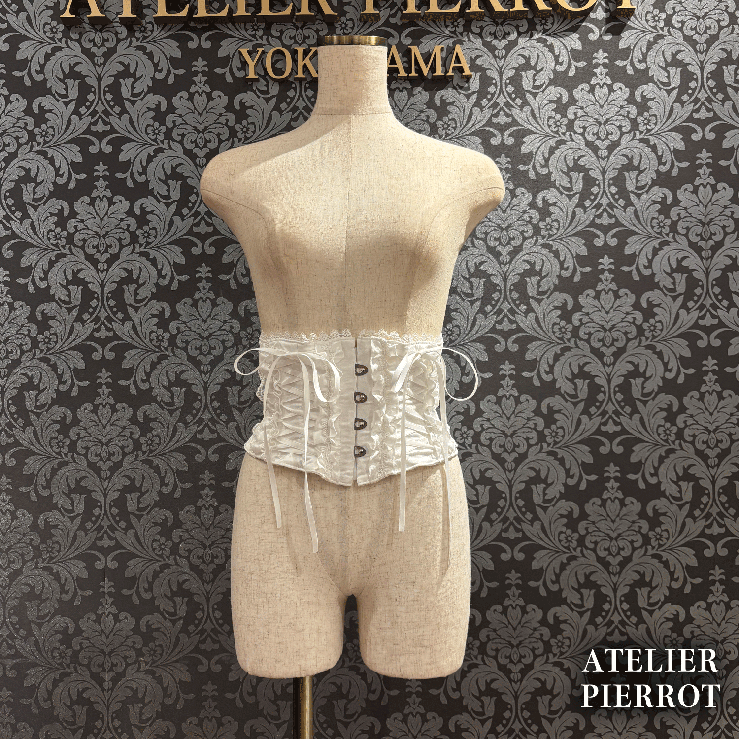 【ATELIER PIERROT】　Thorned Rose Corset　ホワイト/ボルドー/パープル/ネイビー/ブラック×ホワイト/ブラック　★11月中旬〜下旬発売★
