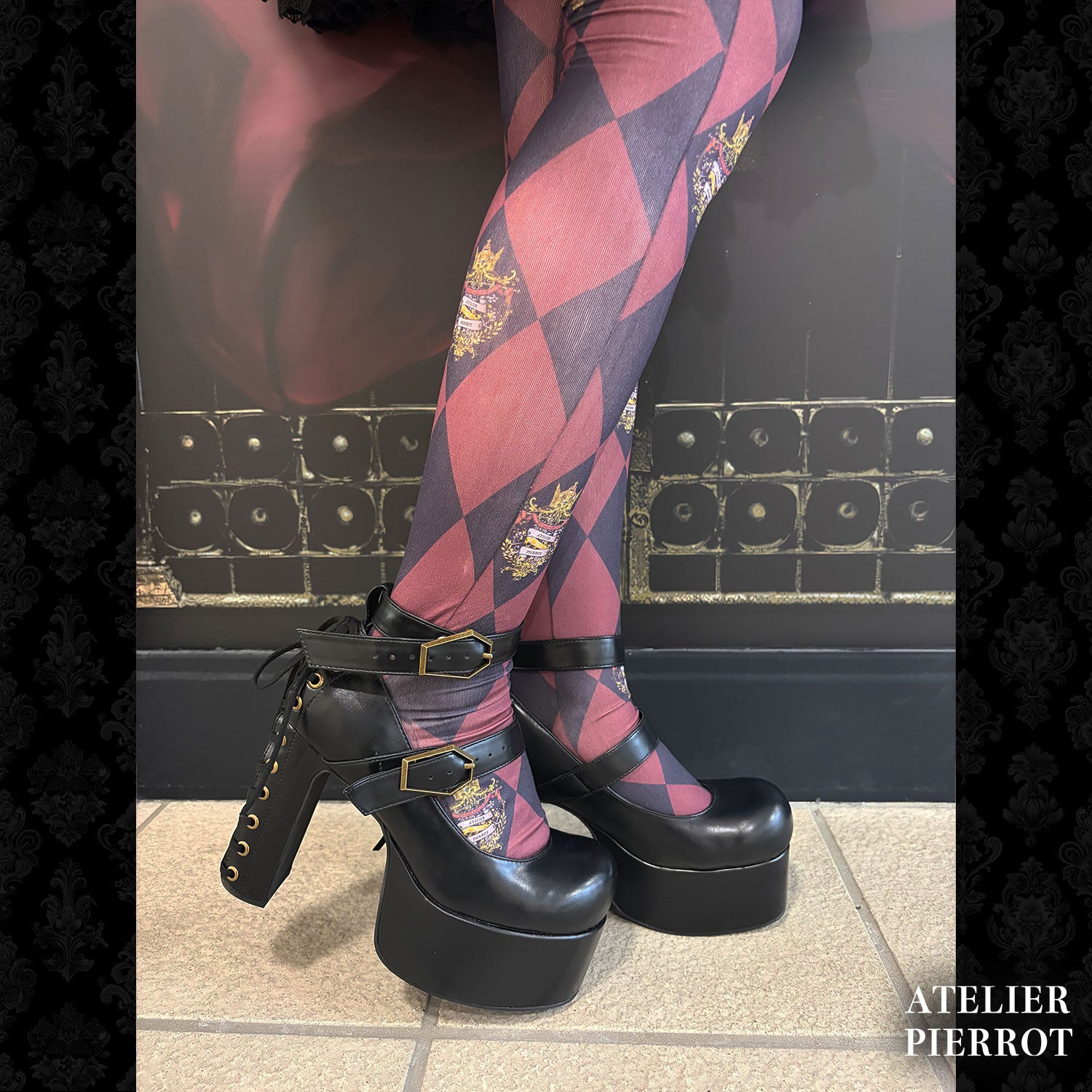 【ATELIER PIERROT】　★Now accepting reservations★ Coffin Buckle Lace-Up Platform PumpsWhite/Bordeaux/gold/BlackS/M/L/XL