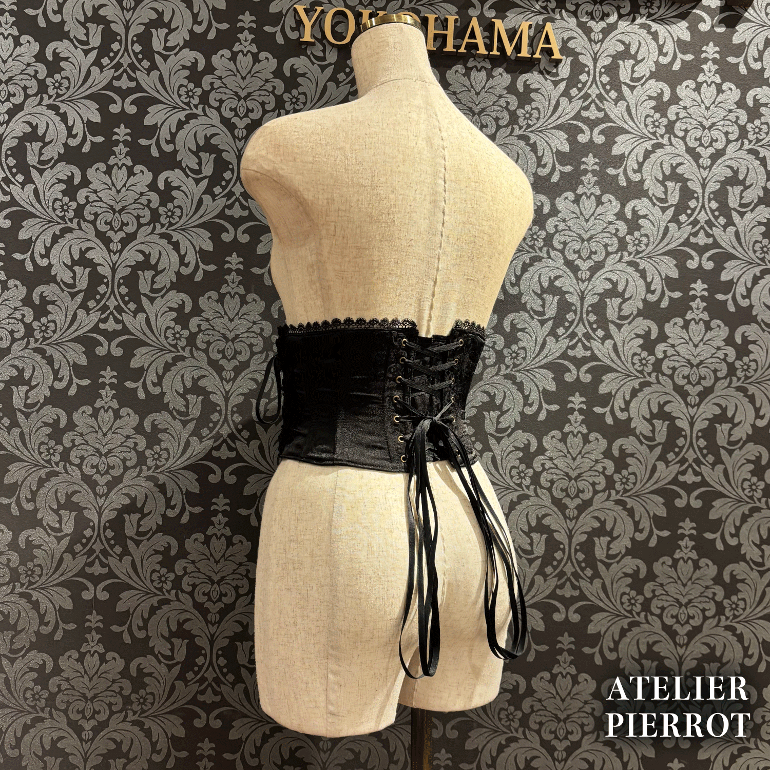 【ATELIER PIERROT】　Thorned Rose Corset　ホワイト/ボルドー/パープル/ネイビー/ブラック×ホワイト/ブラック　★11月中旬〜下旬発売★