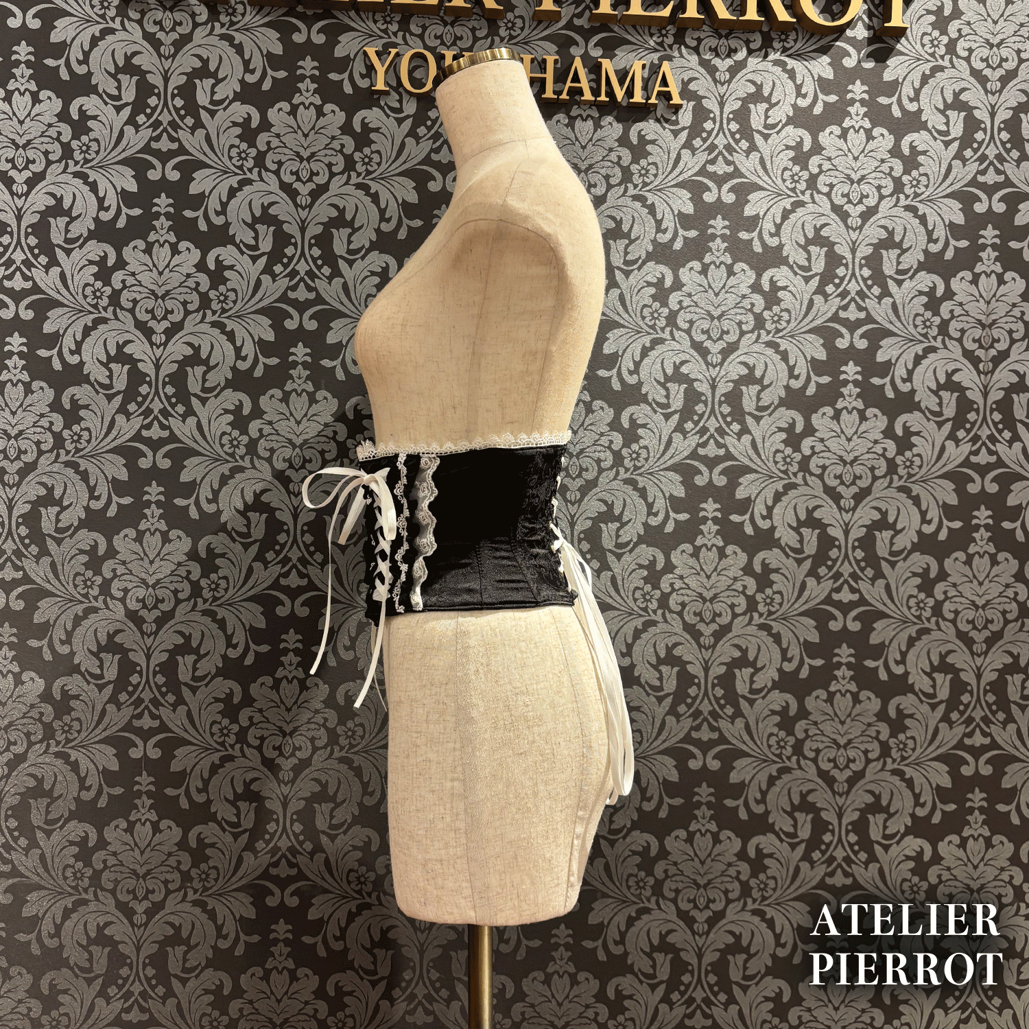 【ATELIER PIERROT】　Thorned Rose Corset　ホワイト/ボルドー/パープル/ネイビー/ブラック×ホワイト/ブラック　★11月中旬〜下旬発売★