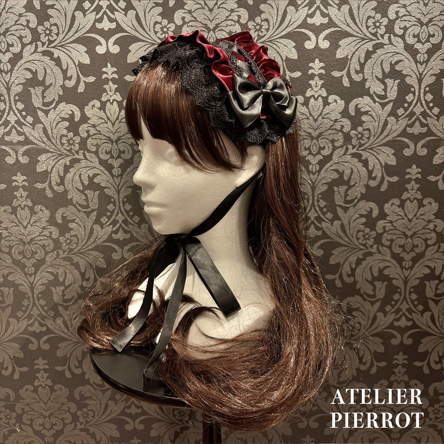 【ATELIER PIERROT】 Adenophora Kopfschmuck Bordeaux/Marine/Schwarz ★Geplant, Mitte September bis zum Ende veröffentlicht zu werden★
