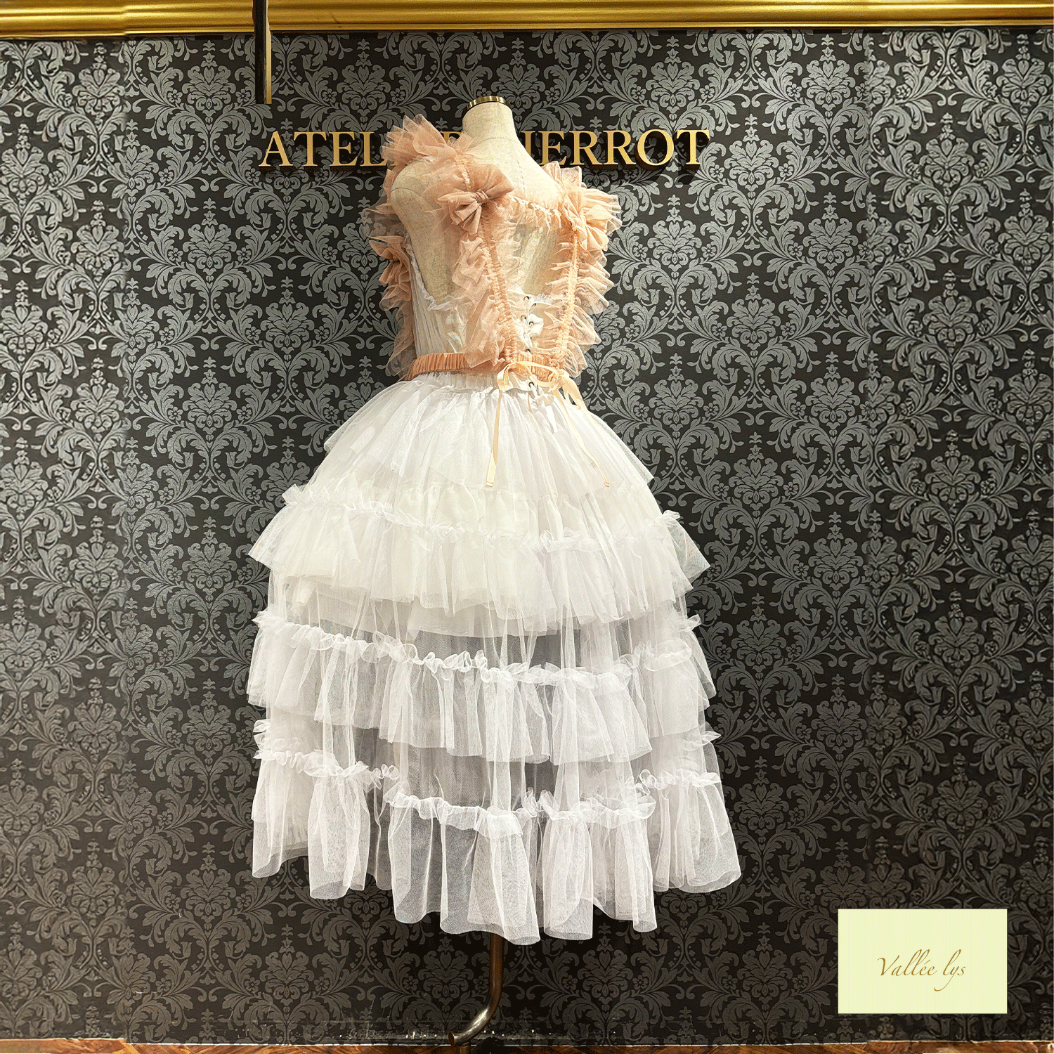 【Vallée lys】ヴァレリス　Nocturne Tulle Jumper Skirt　ホワイト/ボルドー/パープル/ブラック　★4月中旬~下旬発売★