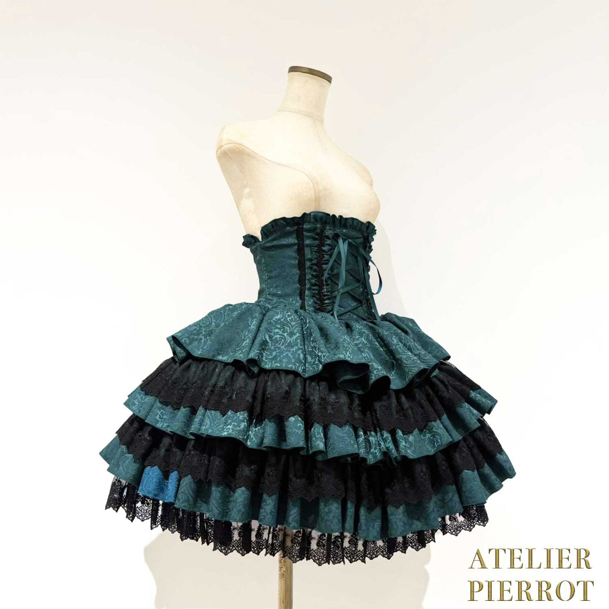 【ATELIER PIERROT】　Royal Nocturne Mini Corset Skirt　ホワイト/ピンク/ワイン/グリーン/ネイビー/ブラック