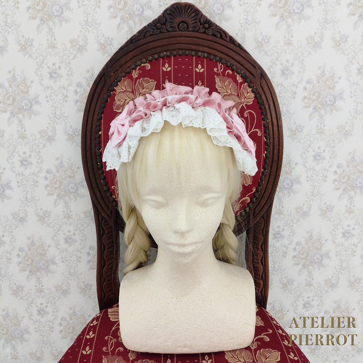 【ATELIER PIERROT】　Royal Nocturne Headdress　ホワイト/ピンク/ワイン/グリーン/ネイビー/ブラック