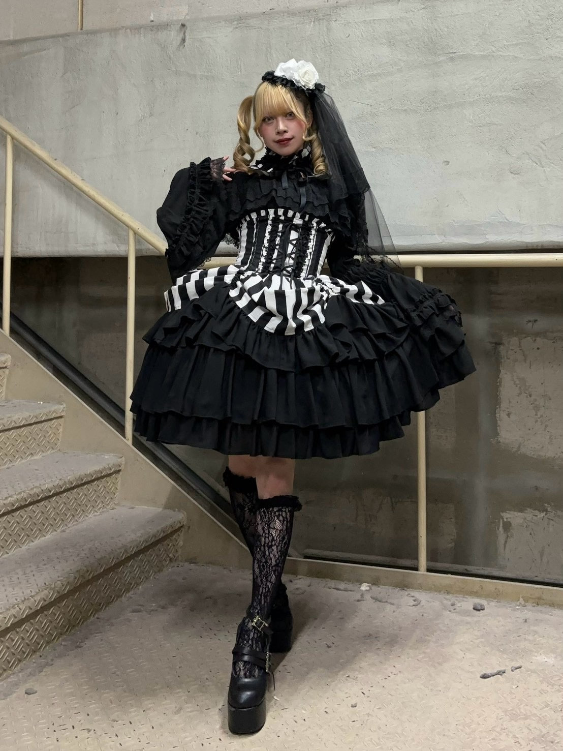 【ATELIER PIERROT】　★ご予約受付中★ Marionette Corset Skirt Set　ストライプ/ブラック