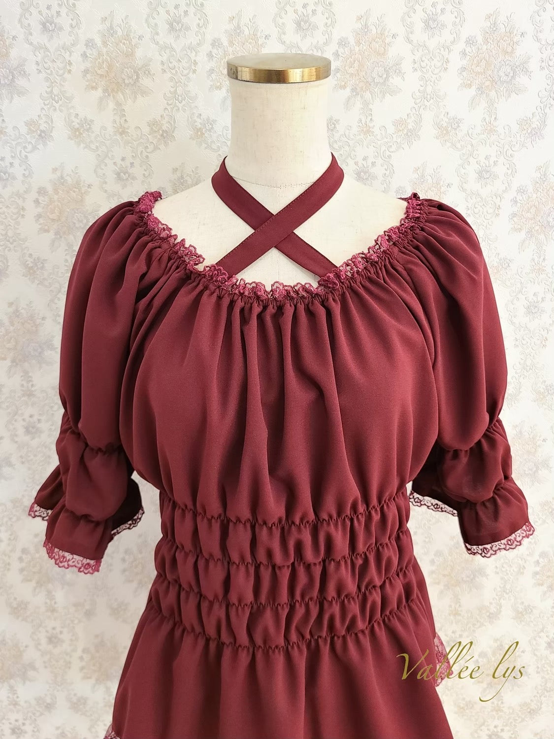 [Vallée Lys] Vallellis 5 -Minute Sleeve Shirring Blouse White