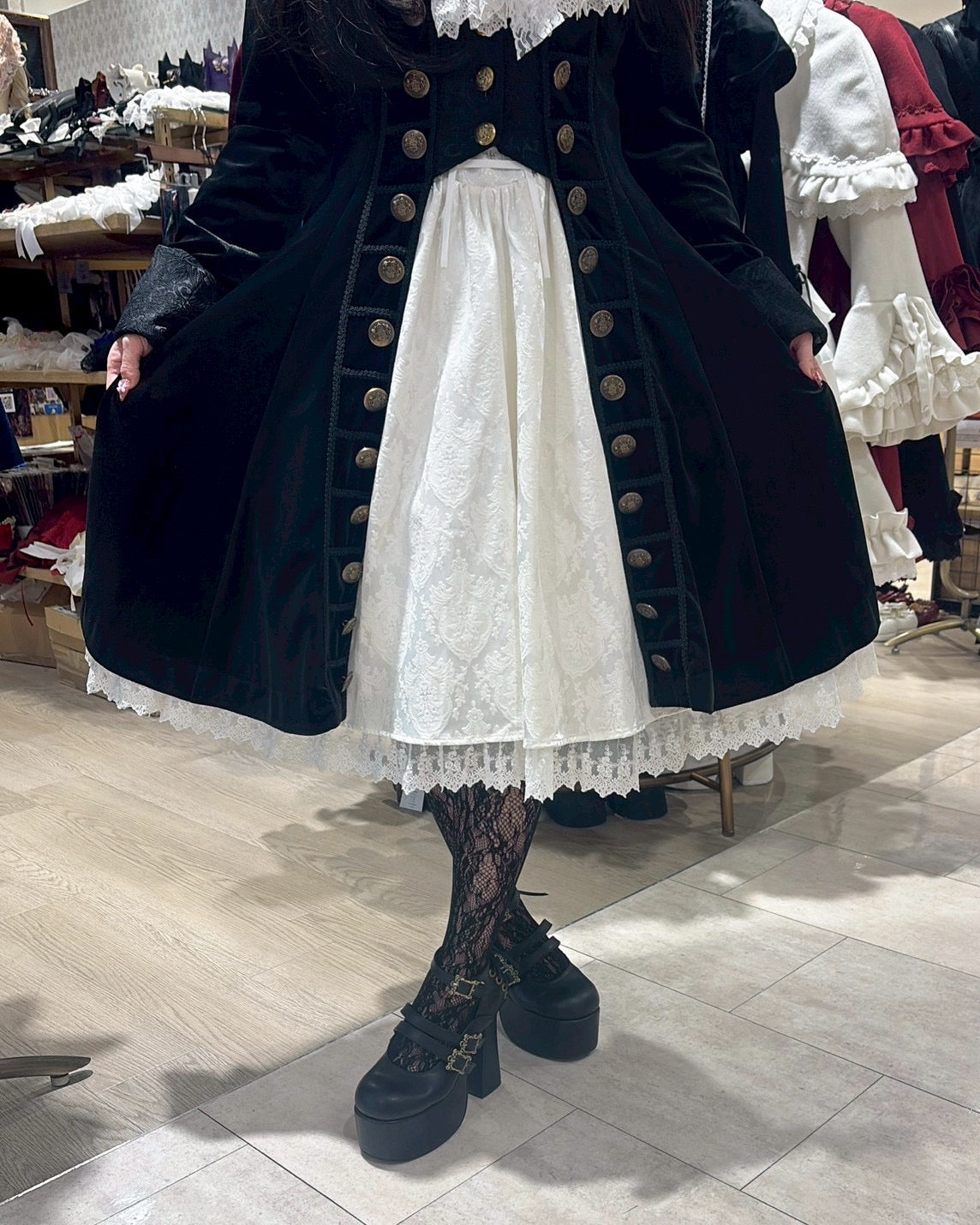 【ATELIER PIERROT】　「 イノサン 」 ロングジャケット　赤 ( 刺繍あり ) /青( 刺繍なし ) /黒 ( 刺繍なし ) 　