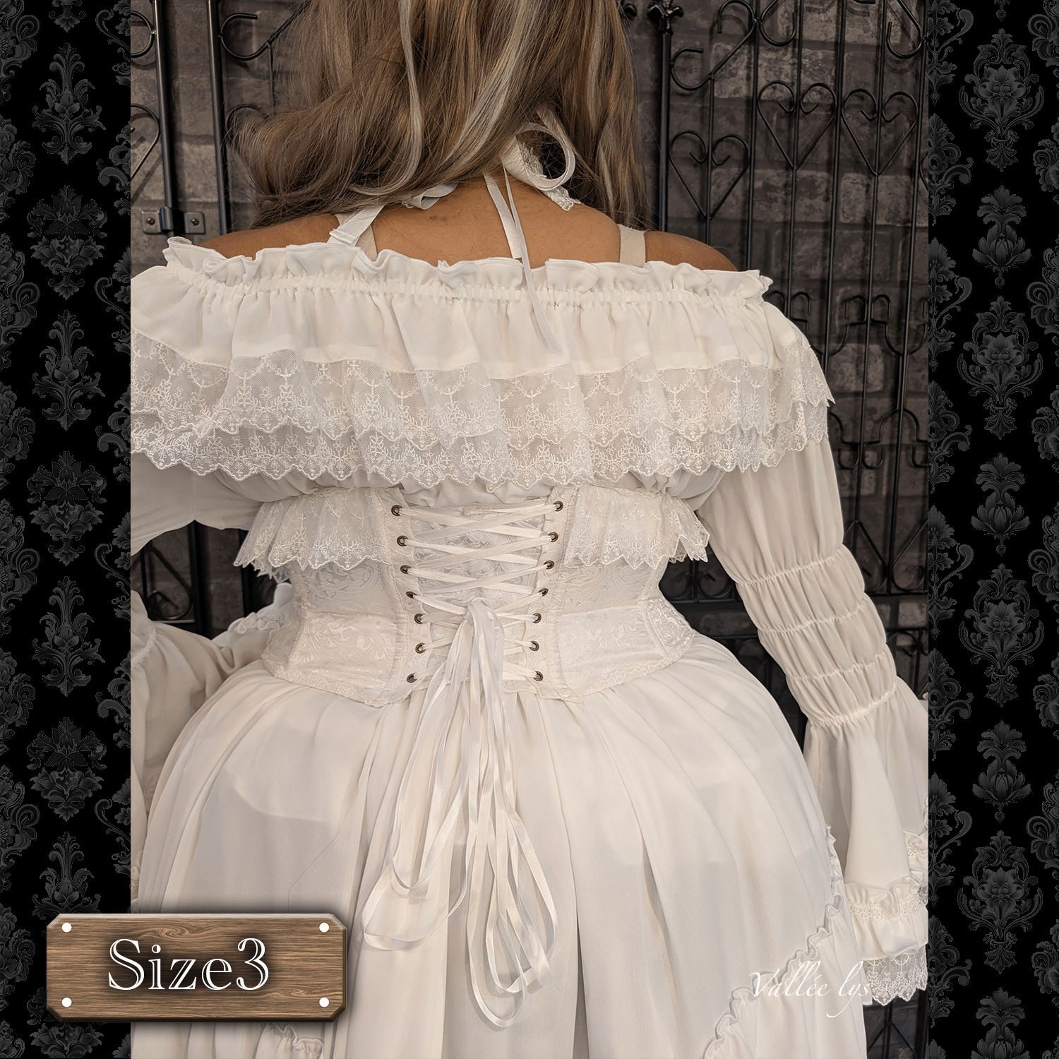 [Vallee Lys] Valleris Fleur de Brume Corset White/Pink/Bordeaux/Navy/Black Plussize★주문 기간은 2025 년 8 월 3 일까지★