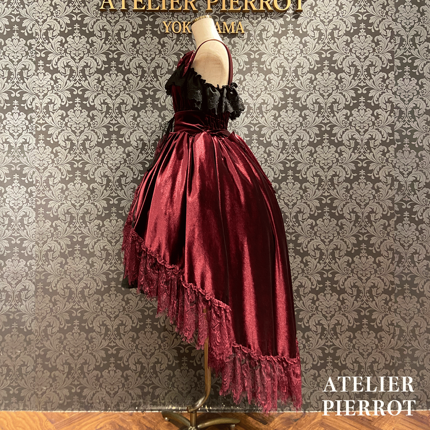 【ATELIER PIERROT】 Adenophora -Jumper -Rock Bordeaux/Marine/Schwarz★Geplant, Mitte September bis zum Ende veröffentlicht zu werden★