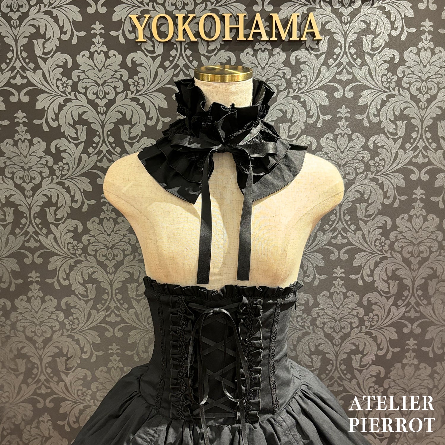 【ATELIER PIERROT】　★Jetzt Reservierungen entgegennehmen★ Marionetten-Korsett-Rock-Set gestreift/Black