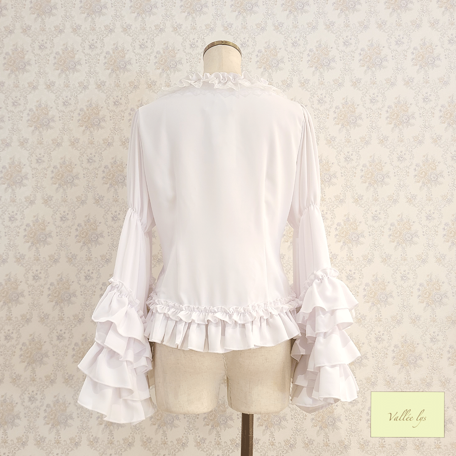 【Vallée lys】ヴァレリス　　Fairy Tale Ruffle Chiffon Bolero　White/ Black