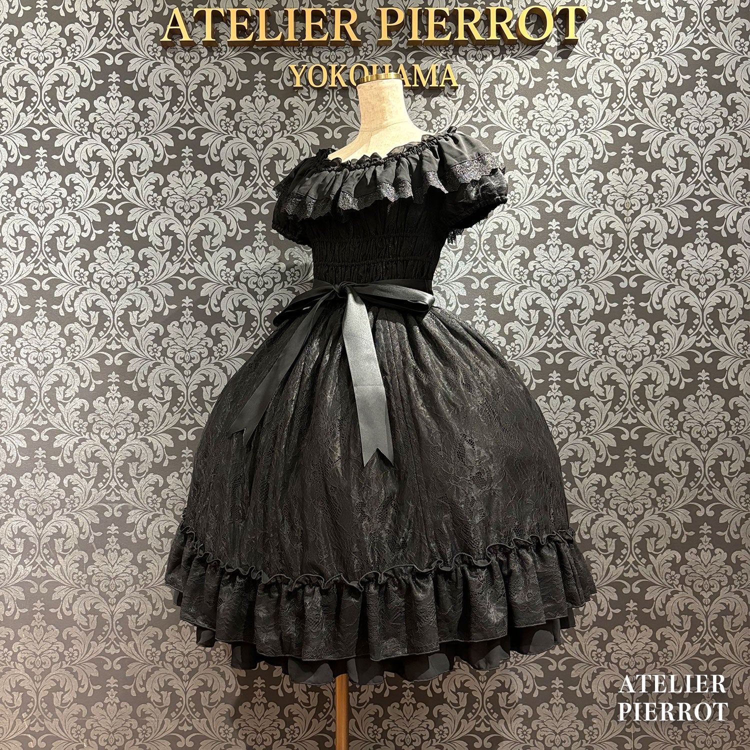 【ATELIER PIERROT】　Ruined Castle Dress　New colorWhite/Bordeaux/New colorPurple/Navy/White×Black/Black　