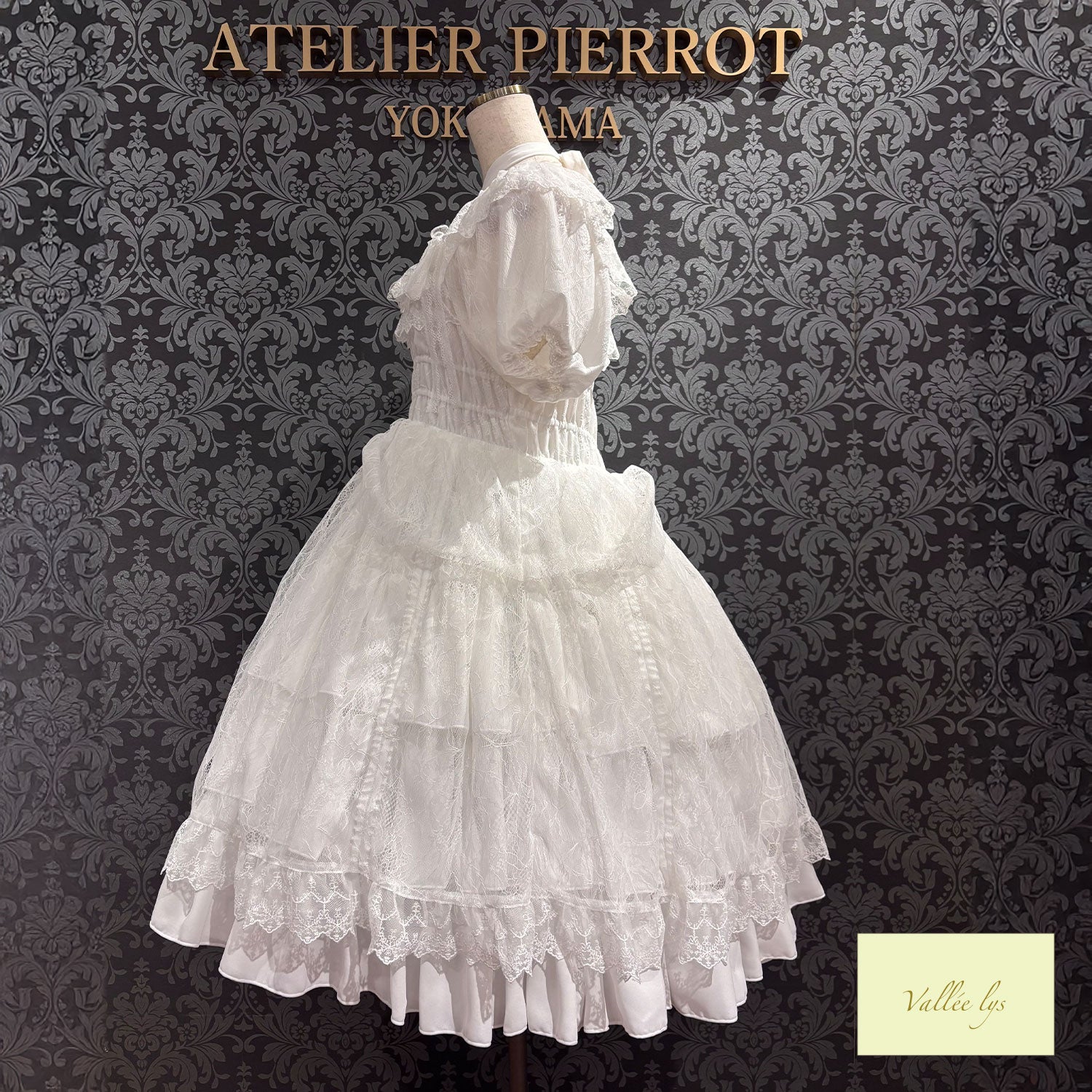 [Vallée lys] Valée Mellow Melody Dress new colorWhite/Bordeaux×Black/Navy×Black/New colorPurple×Black/Black×White/Black