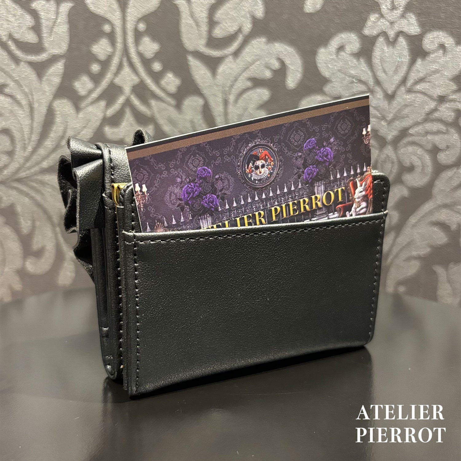 【ATELIER PIERROT】　Doll’s Frill Mini WalletWhite/Bordeaux/Black